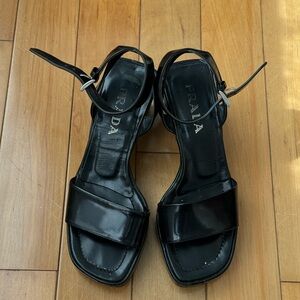 Prada Women's Glossy Black Sandals